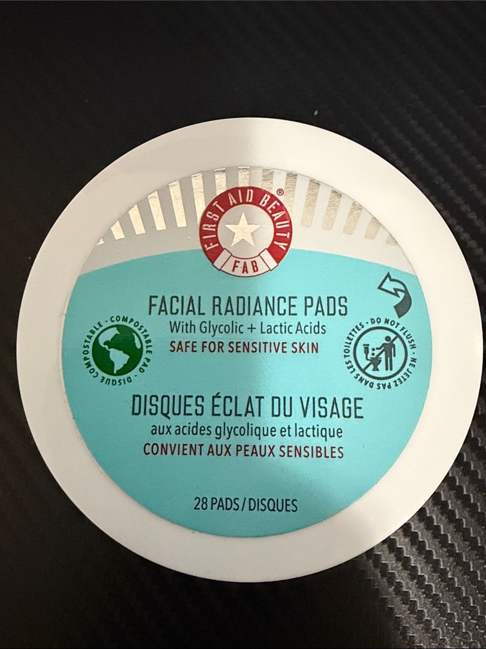 First Aid Beauty Facial Radiance Pads - with Glycolic + Lactic Acids NWOB 28pads